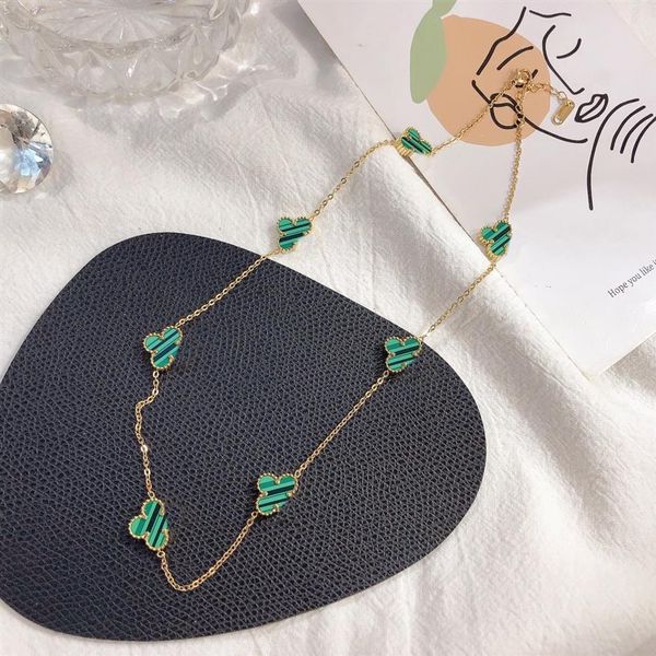 

new style designer women necklace choker chain 18k gold plated stainless steel necklaces seven flowers pendant wedding jewelry acc280s, Silver