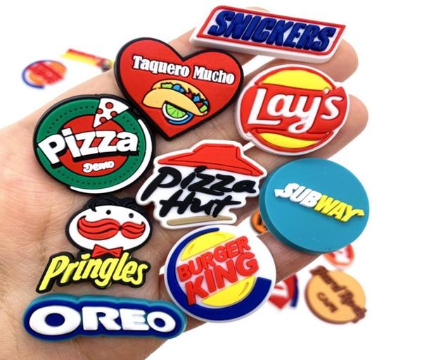 

shoe parts accessories selling food logo shoes charms for kids party gifts diy hole slipper accessoires pizza croc decor buckle de2703679, White;pink