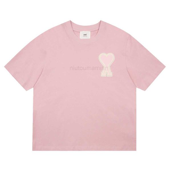 

t shirts for men women sleeve amis the correct loose of color big summer love makaron embroidery t-shirt short and rs 7ex5, White;black