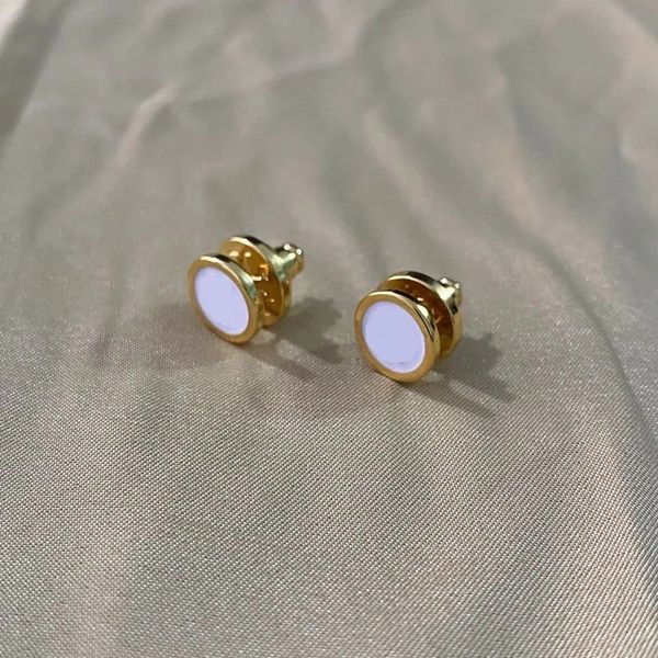 

brass luxury women fashion studs original single design earrings cute size enamel classic jewelry, Golden;silver