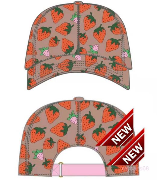

quality 23ss strawberry baseball caps man's cotton cactus classic letter ball summer women sun hats outdoor adjustable snaguc, Blue;gray