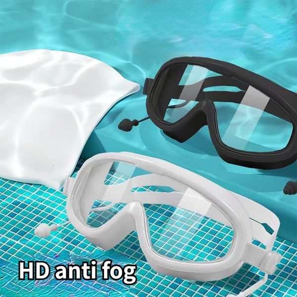 

goggles big frame professional swimming waterproof soft silicone glasses swim eyewear anti fog men women goggles for 230420