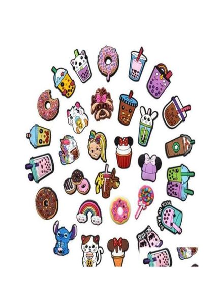 

shoe parts accessories colorf pvc croc charms drink decoration charm buckle for clog buttons drop delivery shoes dhoyi5413371, White;pink