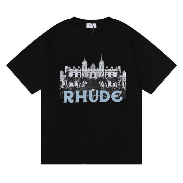 

designer fashion clothing tees hip hop tshirts casino hd castle print t-shirt new summer cotton loose men's women's youth short sl, White;black