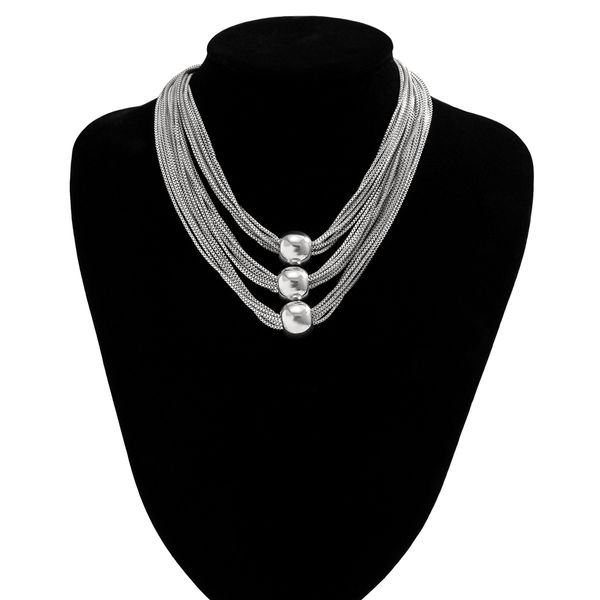 

exaggerate metal balls gold pendant set necklace layered necklaces for women silver link designer fine jewelry couple christmas party weddin