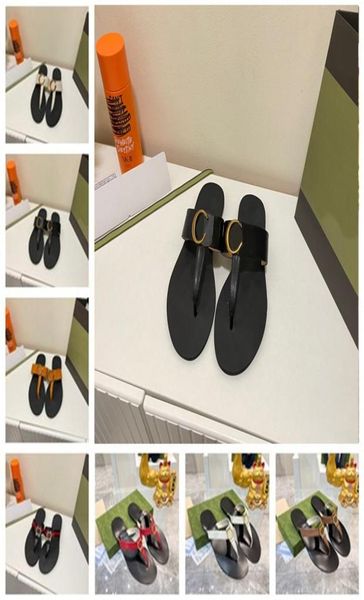 

designer women men slippers slides summer leather slipper sandal old flower striped flip flops flats casual beach sandals 35452047972, Black