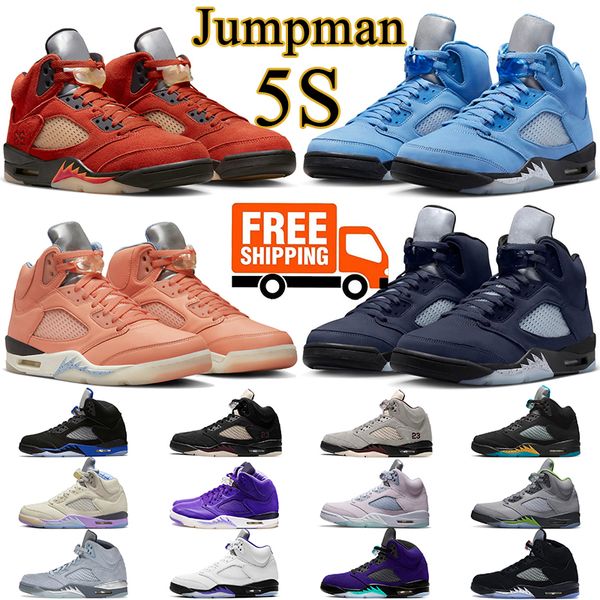 

jumpman 5 5s men women basketball shoes j5 mens trainers unc black metallic mars for her racer blue aqua what the green bean outdoor sport s