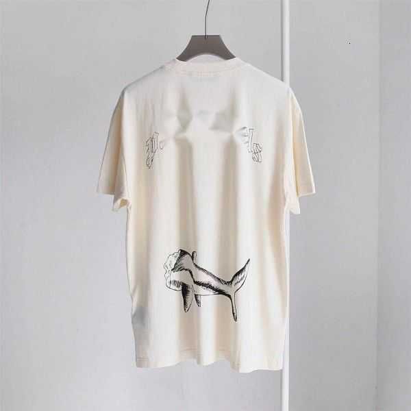 

22s men's t shirts t shirt palms palmangel city designer limited inkjet graffiti letter printing women's sailboat short-sleeved ca, White;black