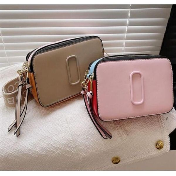 

designer womens shoulder bag letter pink green black color contrast camera bags versatile messenger bags 20-12-8cm jh0062856, Red;black