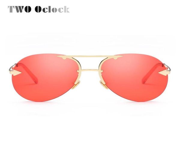 

two oclock oversized pilot sunglasses women vintage transparent red sun glasses rimless aviation eyewear r661679524283, White;black