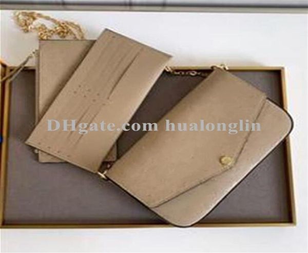 

fashion designer women shoulder bag wallet purse lady handbag original box clutch with serial number date code flower grid checker2654153