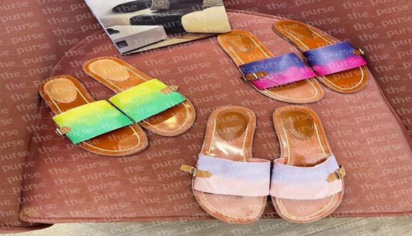 

sunrise pastel slippers lock it flat mules sold with box gradiant slides for women039s footwear9482353, Black