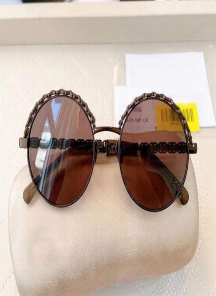 

brownbrown round sunglasses with leather lunettes de soleil sonnenbrille gafas de sol with case box2006751, White;black