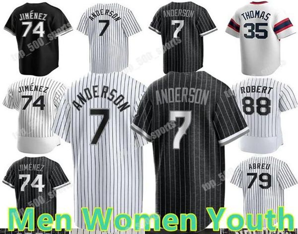 

2023 custom tim anderson eloy jimenez jersey lance aj pollock lynn luis robert yoan moncada jose abreu andrew vaughn yasmani grandal kimbrel, Blue;black
