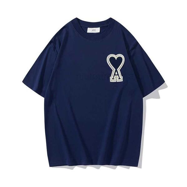 

t shirts for men women loose amis the correct of women's love a letter badge embroidery and short sleeve men's round neck ins coup, White;black