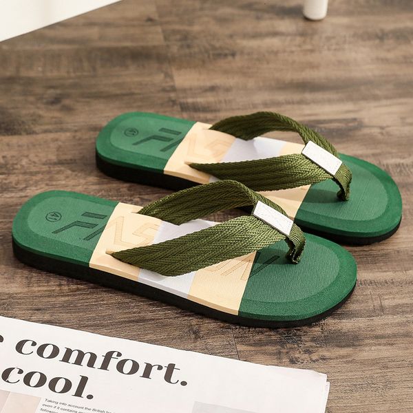

slippers 2023 summer men beach flip flops shoes outdoor male fashion flat nonslip indoor slides sandalias 230419, Black