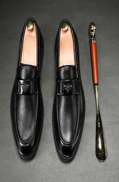 

2022 fashion men039s shoes loafers metal decoration man party dress evening footwear large sizeus65us108405209, Black