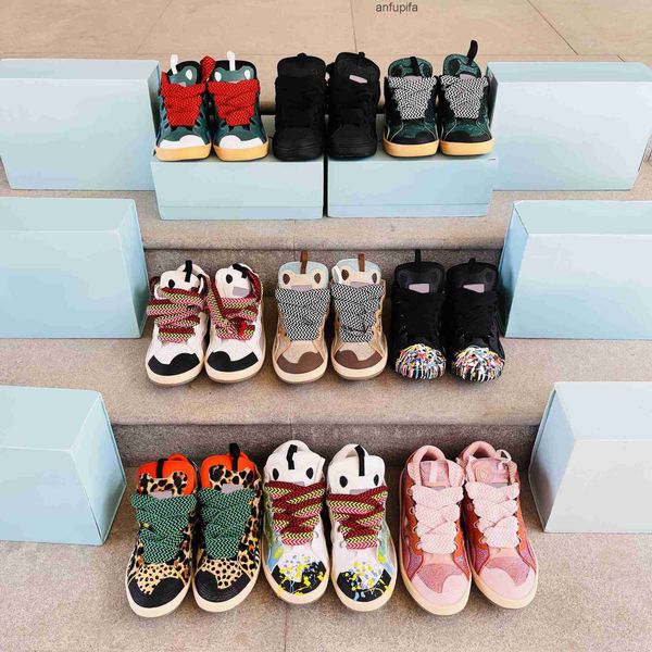 

lanvins casual shoes sneakers women shoes mens leather curb calfskin suede mesh stripe rubber sole stretch cotton low mule sneaker designers, Black