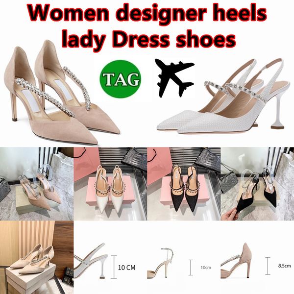 

designer heels women pumps pointed closed toe heels stiletto high heel evening bride wedding party dress shoes with box 8.5cm-10cm, Black