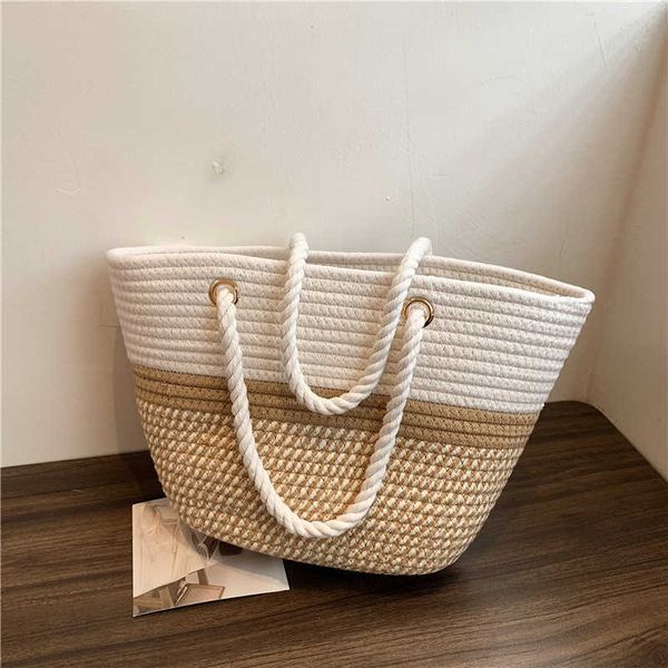 

5a fashion shoulder bags large capacity bag for spring and summer versatile 2023 new texture single shoulder shopping woven class commuting