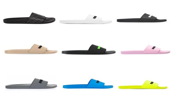 

men women designer slippers summer pool slides black green white cool grey beige blue soft pink yellow mens rubber sandals paris s7576562