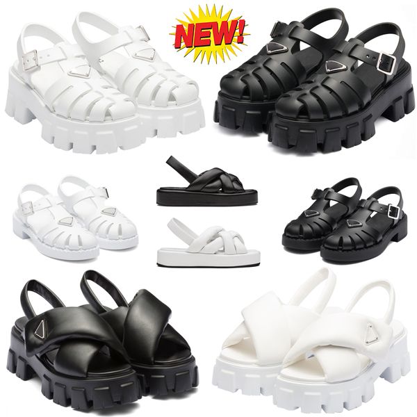 

2023 women foam designer rubber sandals summer slides metal triangle logo sandal retro beach loafers round toe sandas size 35-40, Black