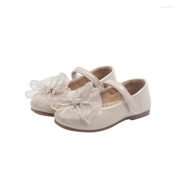

athletic shoes girls 'leather 2022 summer baby bow -knot princess girl performance dance mesh chic sweet for party, Black