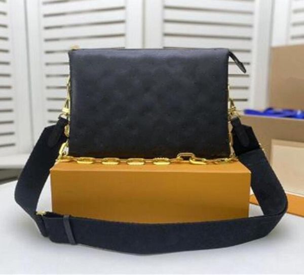 

quality designer woman handbag bag women chain zipper purse leather shoulder date code clutch fashion lady embossed flower9906296