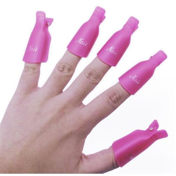 

50 pcs lot nail art remover gel polish soakers uv nail degreaser polish wrap tool reuseable nails soak off cap clip manicure tool295j