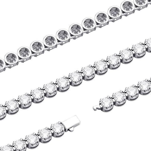

chains vinregem hip hop rock 925 sterling silver 6mm created moissanite gemstone tennis chain necklace bracelets fine jewelry whol281l