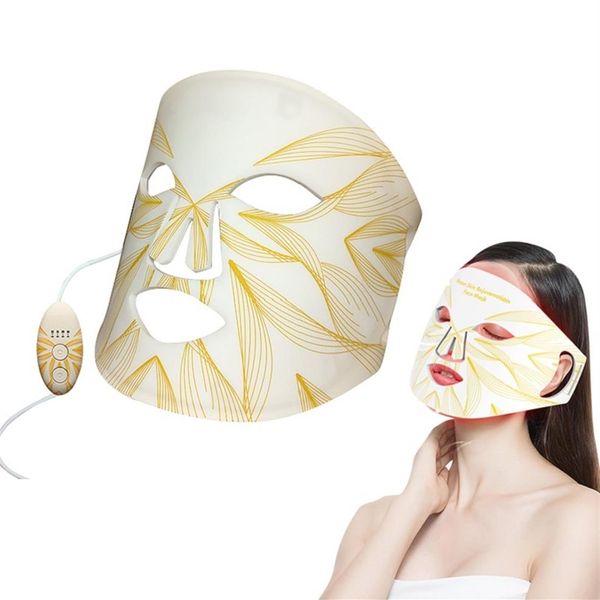 

contour flexible silicone 4 color facial and neck skin care pdt pon red light therapy led face mask246w