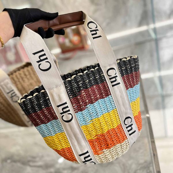 

beach bags designer straw woody raffia tote bag women handbag fashion cross body woven bucket shoulder bagss with letters summer shopping to