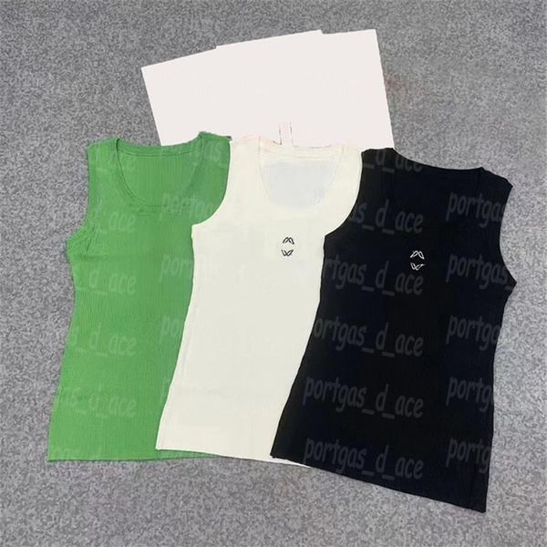 

women vest t shirt embroidered design knit tanks sleeveless spring summer tank fashion jumpers238p, Black