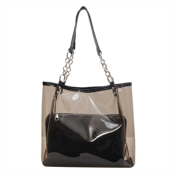 

shoulder bags transparent bag 2023 new trendy and fashionable summer niche shoulder for women with large capacity jelly versatile tote 23042