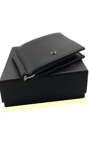 

classic designer wallet with credit card holder black genuine leather money clip thin id card case for travel man metal purse3117557, Brown;gray