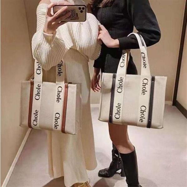

sell home big shopping bag man women large capacity beach canvas bag leisure chlose handbag shoulder bags with initial tag242w