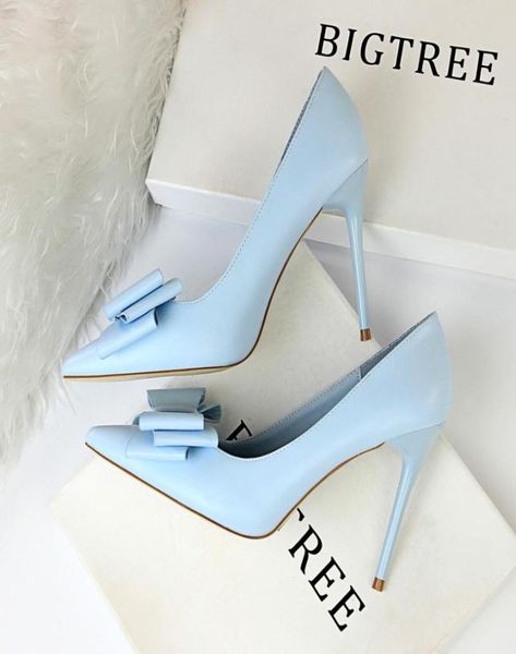 

thin high heels dress shoes women039s fashion shoes with a candycolored bow2555934, Black