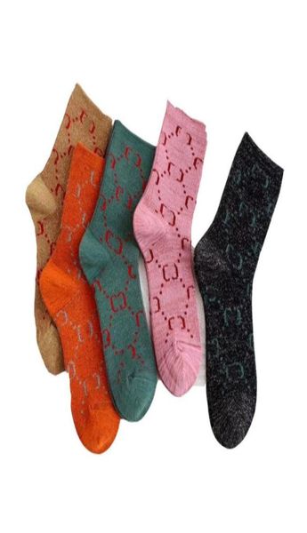 

5pcsbox designer mens womens socks five pair luxe sports winter mesh letter printed sock embroidery cotton man with box aaa8334142, Black