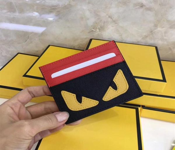 

monster cowhide leather card holder men and women multiple walle slim bank box coin purse cartoon purse credit2618614, Brown;gray