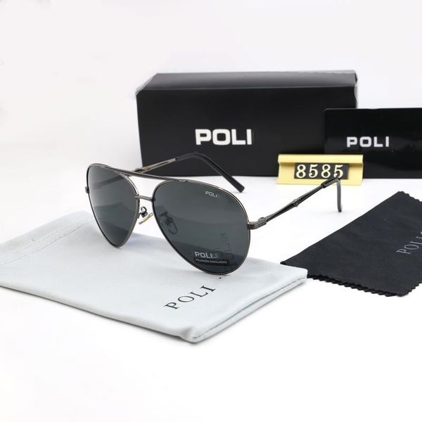 

new classic polarized sunglasses for women designer luxury brand alloy metal polaroid hd tempered glass sunglasses for men lens retro glasse, White;black