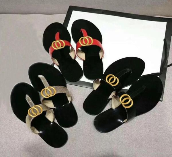 

classic men slippers big summer rubber bottom woman beach slides letter flat heel designer sandals metal button shoe lazy lady loa1107487, Black