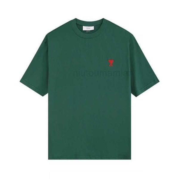 

t shirts for men women embroidery amis high short sleeved amit summer new love big shirt a peach heart towel and couples 6 idvc, White;black
