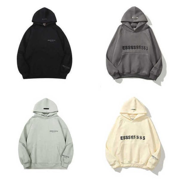 

luxury fashion men's sweatshirts esss ential tracksuits letter hoodies men women sportswear hooded pant coat sweater pullover couple h, Black