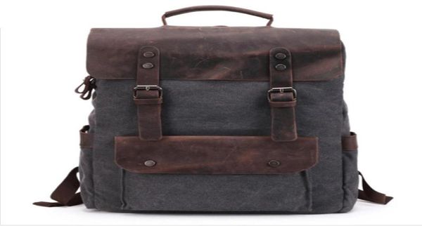 

outdoor bags multifunction waterproof men canvas backpack vintage leather computer backpacks neutral fashion school bag portable t5503711