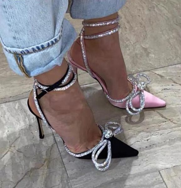 

runway style glitter rhinestones women pumps crystal bowknot satin summer lady shoes genuine leather high heels party prom shoes5728179, Black