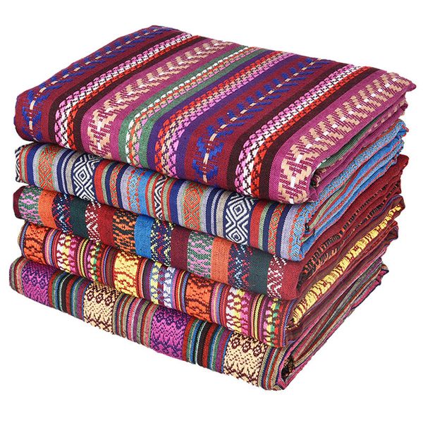 

fabric bohemian ethnic style striped jacquard fabric geometric yarn dyed pattern for sewing accessories home decor textile by meters 230419, Black;white