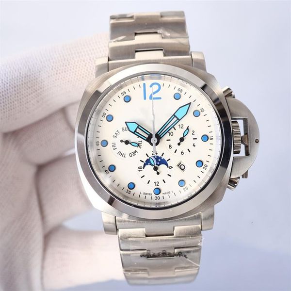 

pam mens watches automatic watch calendar blakc color 47mm dial sapphire 30m waterproof 316l fine steel day date mechanical moveme279n, Slivery;brown