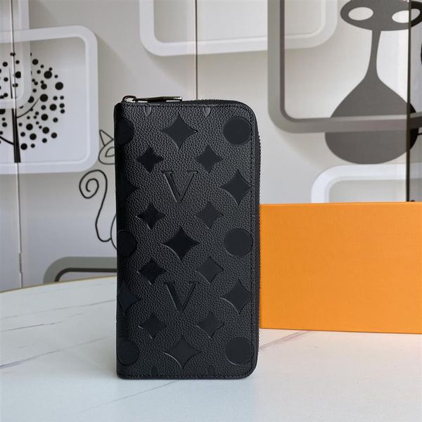 

fashion designers zippy wallet mens womens leather zipper wallets highs quality flowers coin purse handbags long card holder clutc255f, Red;black