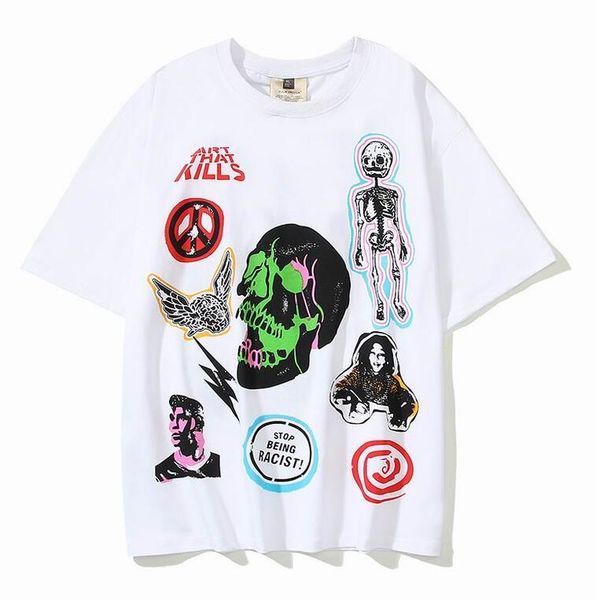 

galleryse depts mens t shirts washed distressed fabric tees t-shirts women designer galleryes cottons casual shirt polos clothes graffiti o, White;black