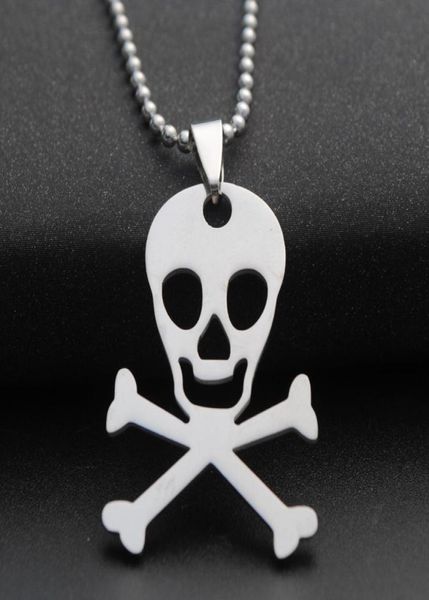 

1pcs stainless steel pirate clown skull horror scary mask sign pendant necklace skeleton women men gift necklace jewelry8947029, Silver